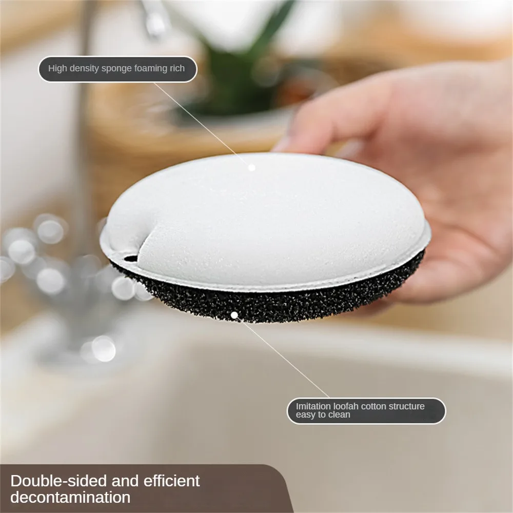 

Sponges Double-sided Diameter 11cm Sponge Rub Imitation Loofah Design Rich Foaming Scouring Cloth Kitchen Accessories