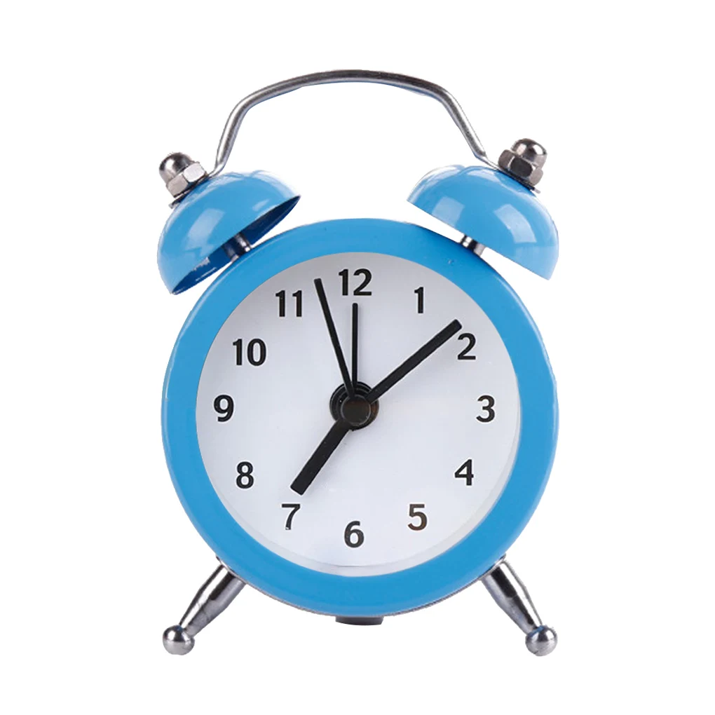 

Mini Alarm Clock Electronic Round Number Double Bell Desk Table Digital Clock Round Alarm Retro Bedside Clocks