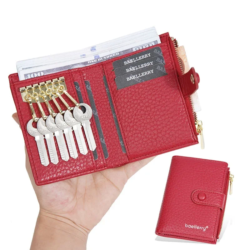 Женский кошелек короткий на молнии с застежкой Многофункциональный модный для