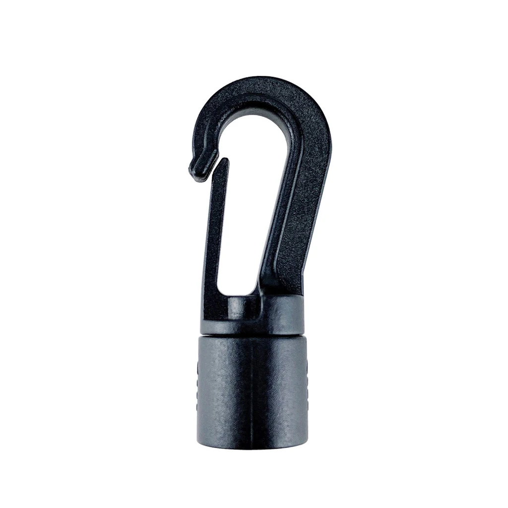 10Pcs Nylon Buckle Hooks Elastic Bungee Shock Tie Cord Hook Quick Connect Rope Terminal Hanging Ends Lock Clip Clothesline Black