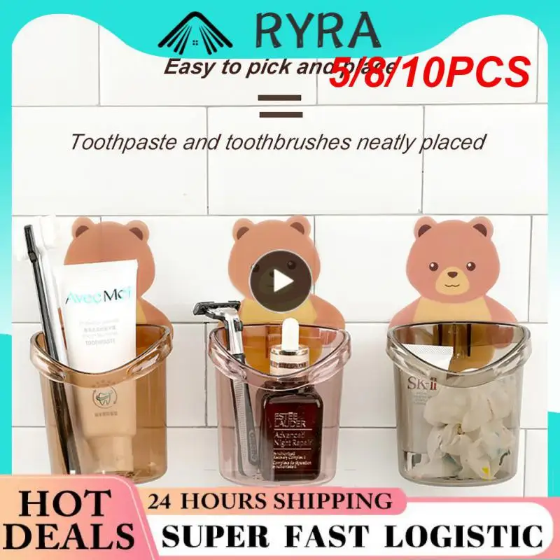 

Home Bathroom Accessories Set Toothbrush Holder Toothpaste Storage Rack Wall Mount Toothbrush Cup Rack Toothbrush Stand Child