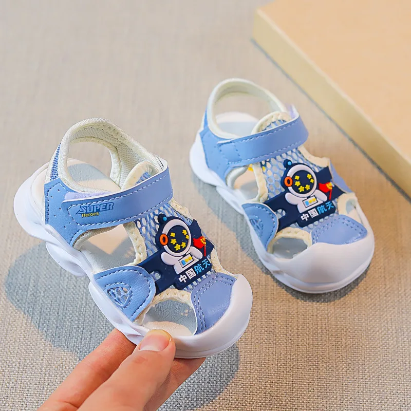 

Baby Summer Little Girls Boys Baotou Sandals Anti-slip Fashion Sandals Soft Sole Anti-collision Baby Toddler Shoes Moccasins