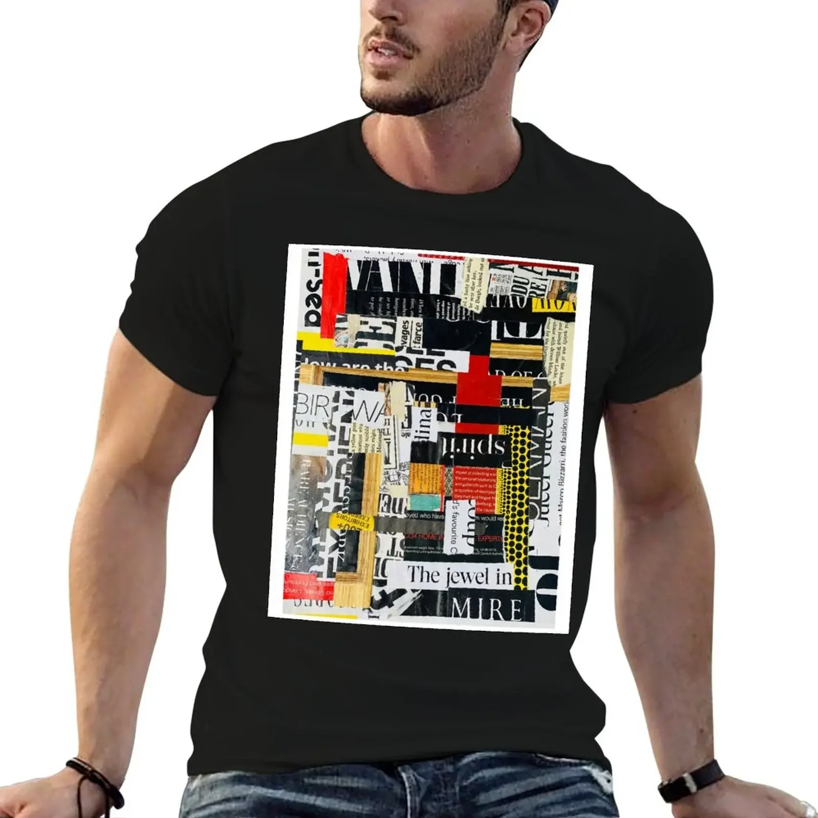 Футболка с абстрактным коллажем 2 эстетичная одежда принтом животных для