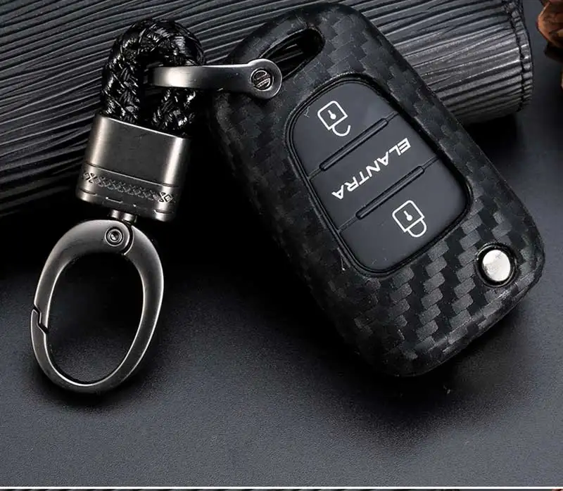 

Carbon Fiber Tpu Car Accessories Keychain for For Hyundai I20 for Hyundai I30 IX35 I35 Accent Solaris Avante Elantra Verma Case