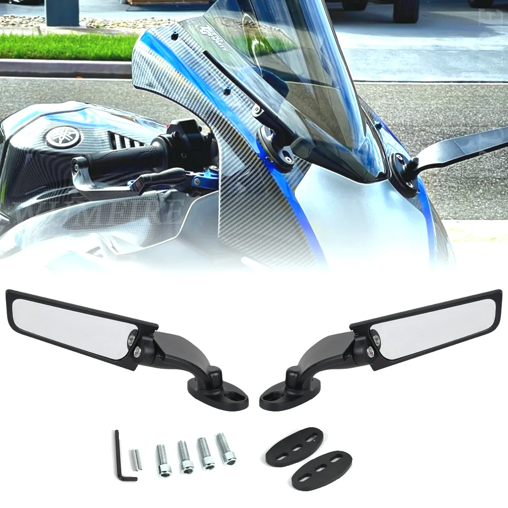 

Modified Motorcycle 2PCS Rearview Mirrors Wind Wing Adjustable Rotating Side Mirrors For KAWASAKI NINJA 250 300 400 650 H2 H4
