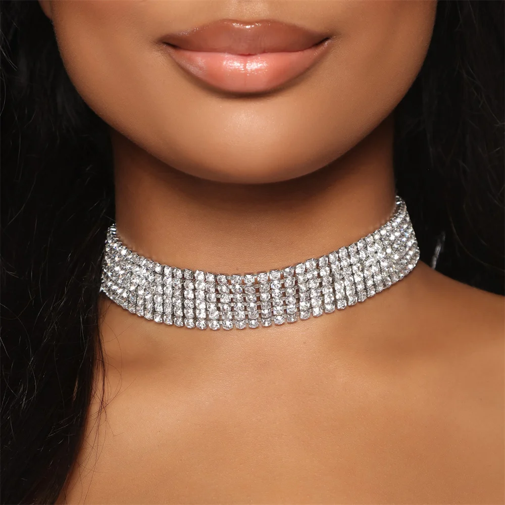 

Ожерелье женское многослойное с кристаллами, модное роскошное ожерелье с бусинами для вечеринок и свадеб, пикантное регулируемое колье до ...