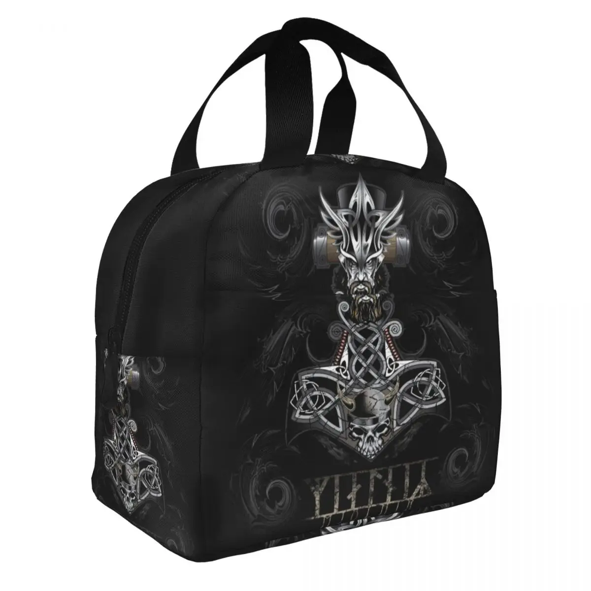 Runic Mjolnir Lunch Bento Bags Portable Aluminum Foil thickened Thermal Cloth Lunch Bag for Women Men Boy