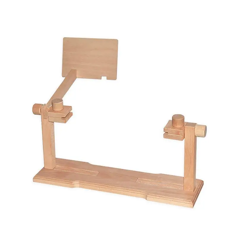 

Embroidery Stands For Hand Work Hands-Free Beech Wood Cross Hoop Stand Holder With Drawing Splint Size Adjustable Not Include
