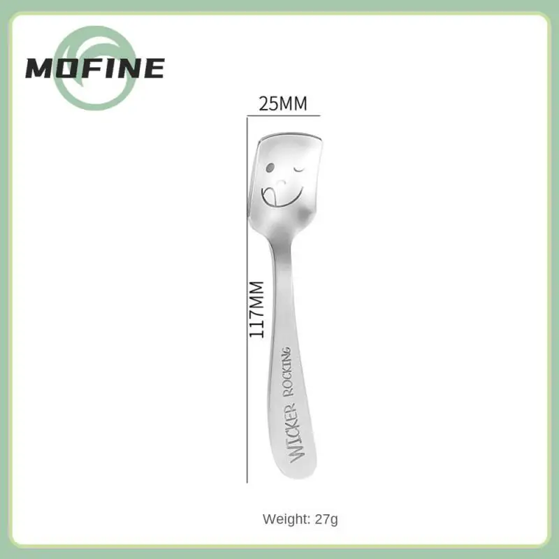 

Durable Feeding Spoon Cartoon Fork Household Portable Smiling Face Spoon Spoon Hanami Tableware