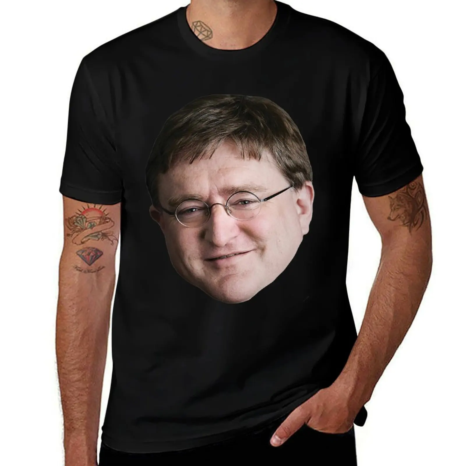 Фото Футболка Gaben - Gabe Newell Meme, модная повседневная футболка с короткими рукавами №1