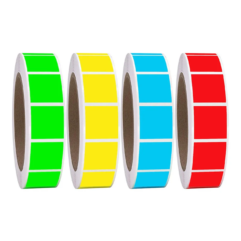 

500pcs Color Coding Labels Stickers Square Chroma Labels Stickers 1 Inch Round Red Yellow Blue Green Self-Adhesive Stickers