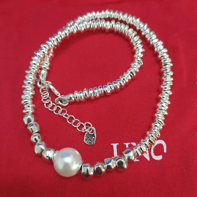 

2021 New Plated Popular 925 Silver Color Bead Necklace Can Be Given As A Gift To Women with Free Wholesale Shipping