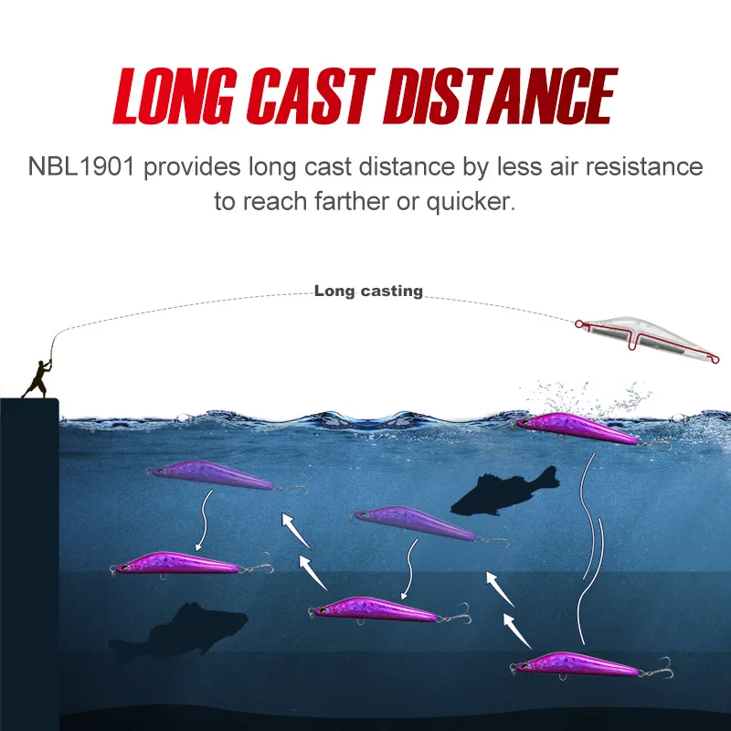 NOEBY 105 мм 40 г длинная рыболовная приманка для джиговой ловли искусственная