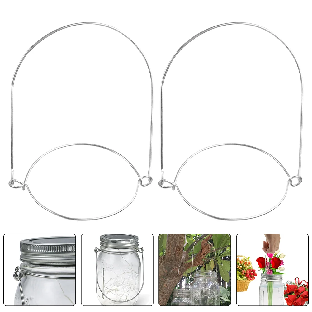 

Jarcanning Handles Hangers Hanging Wire Mouth Handle Hanger Hooks Stainless Hook Pint Steel Widelidsaccessoriesbottle Quart