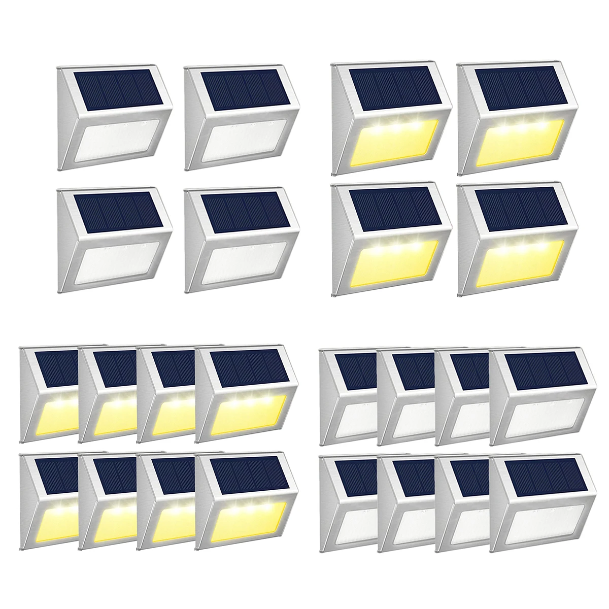 

4/8pcs Solar Wall Light Outdoor LED Solar Fence Light Auto ON/OFF Solar Deck Light IP44 Waterproof Solar Step Light for Patio
