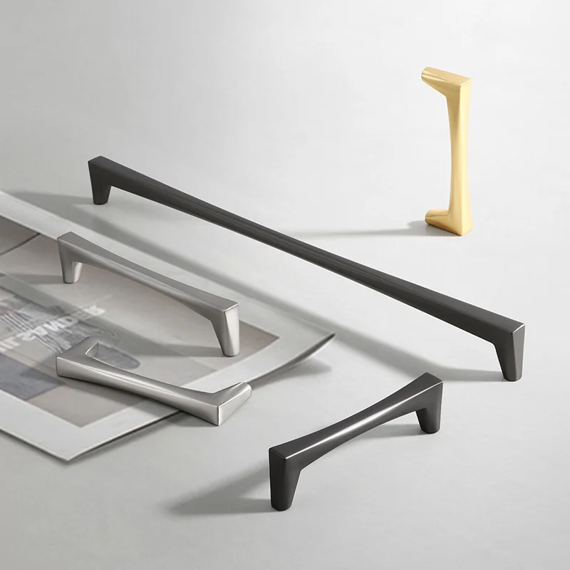 

Black minimalist zinc alloy cabinet door handle drawer cabinet wardrobe door handle furniture accessories hardware