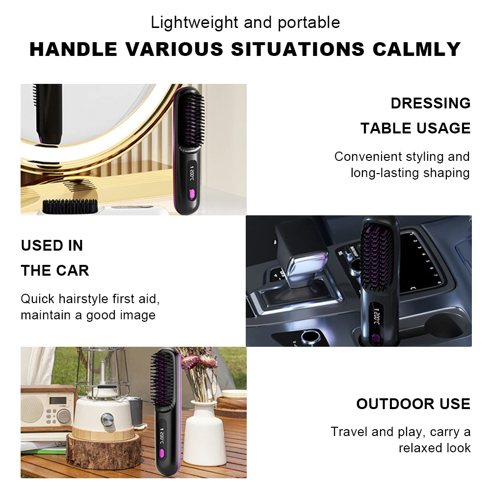 Беспроводной выпрямитель для волос с дисплеем температуры