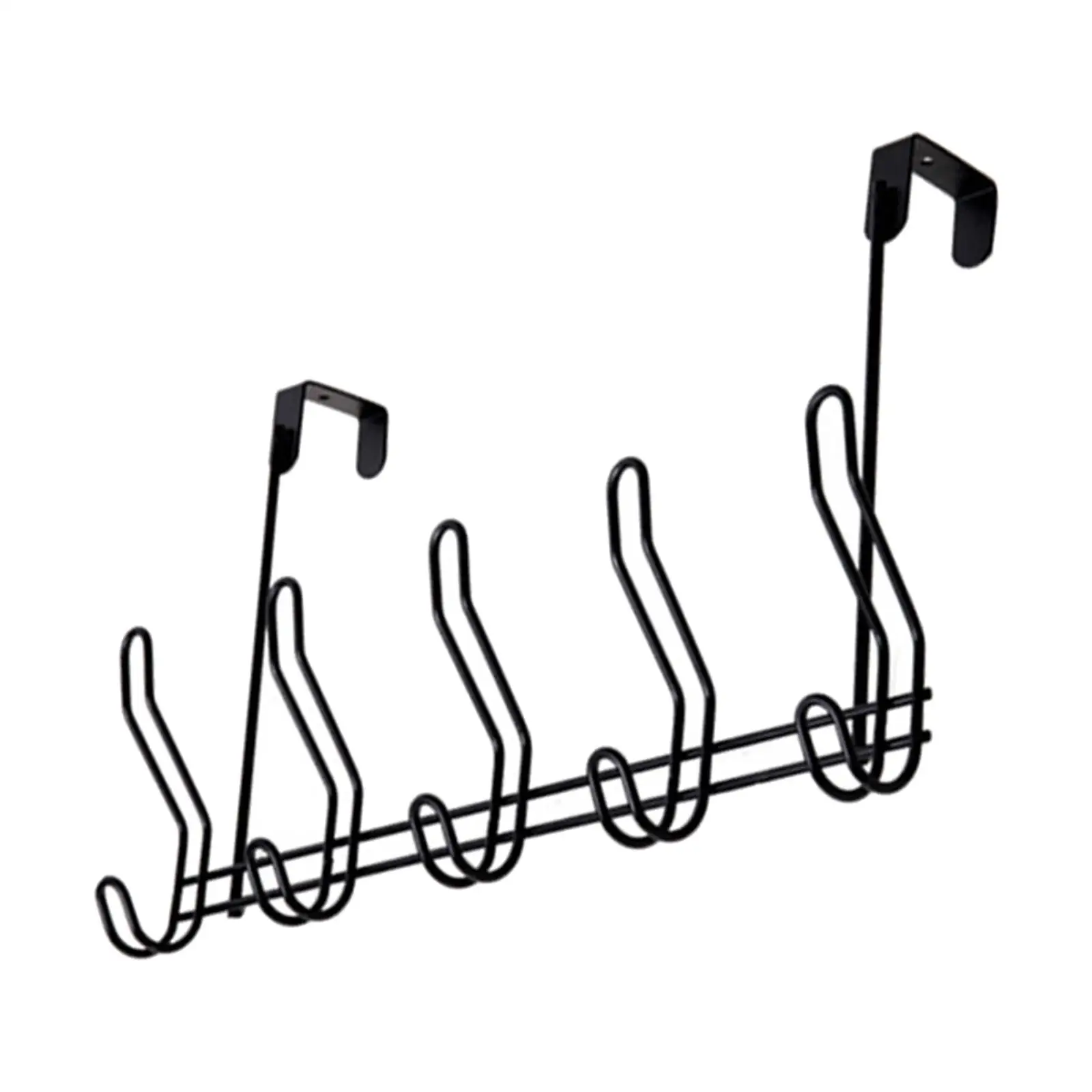 

Door Hanger Hook Rack 5 Hooks Behind Back of Door Heavy Duty Organizer for Clothes Robe Towel Coat Bag