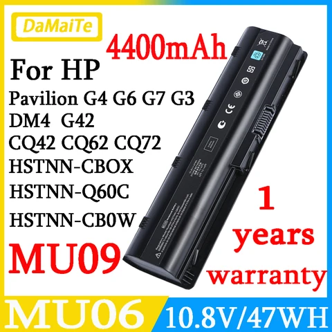 Аккумуляторная батарея MU06 для ноутбука HP Pavilion G4 G6 G7 G42 CQ32 CQ42 CQ62 CQ72 DV6 DM4 430 дюйма