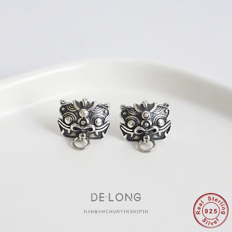 

Lion door knocker stud earrings for women 925 sterling sliver cute animal earrings for kids girls hypoallergenic jewelry