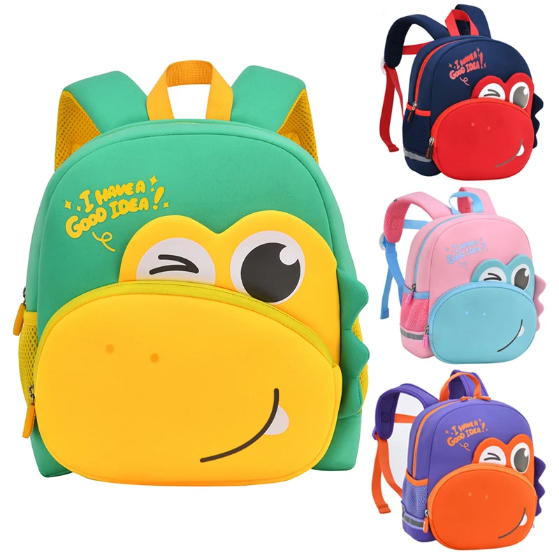 Детские рюкзаки с объемными рисунками, милые большие глаза, динозавры, Детские рюкзаки для девочек, малышей, детского сада