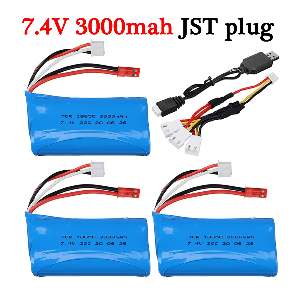 

Аккумулятор 7,4 в 3000 мАч 18650 Lipo + зарядное устройство USB для SYMA F1 BR6802 Huanqi 957 948 с дистанционным управлением, вертолетом, автомобилем, лодкой, дета...