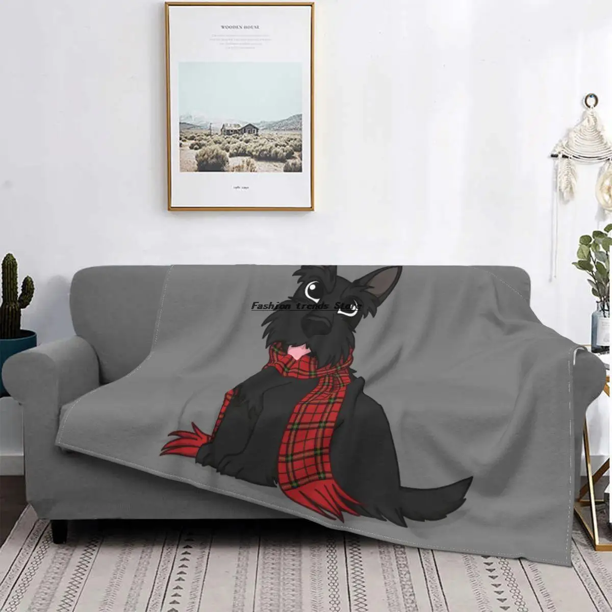 

Scottish Terrier Flannel Blanket Gift for Animal Dog Lover Awesome Throw Blanket for Bed Sofa Couch 200x150cm Quilt
