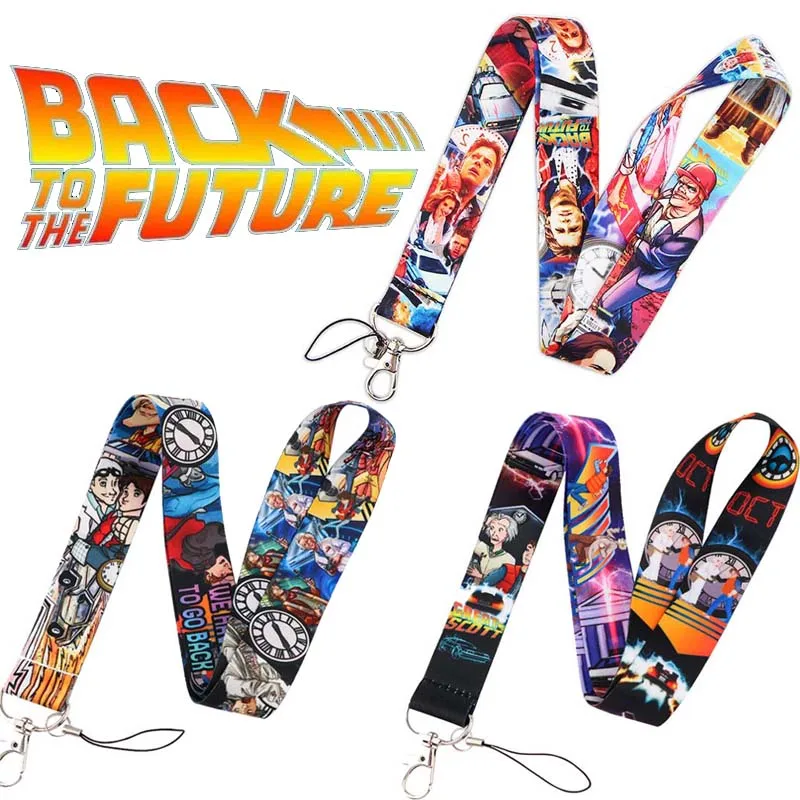 

Film Back To The Future Lanyard Keychain 3 Types Movie Painting Strap Neck Lanyards Bus Card USB Mobile Phone Ribbon Keyring