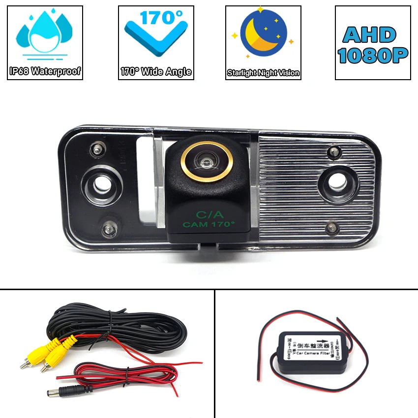 

Автомобильная парковочная камера AHD 1080P, объектив «рыбий глаз», камера заднего вида, HD ночное видение для Hyundai Santa Fe 2 SUV 2005-2012 Azera 2009-2012