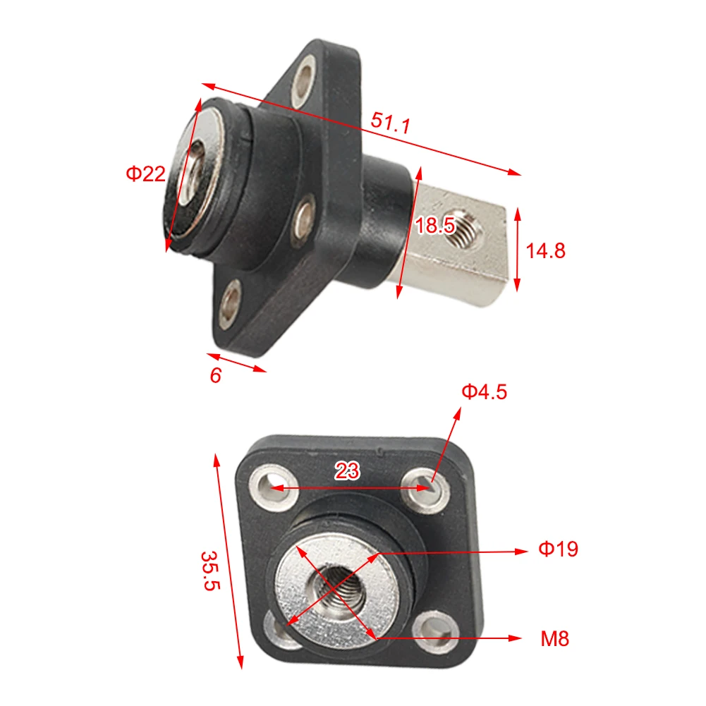

2PCS 200A All-Copper Lithium Battery Terminal Energy Storage Terminal Battery Connector High Current Copper Terminal