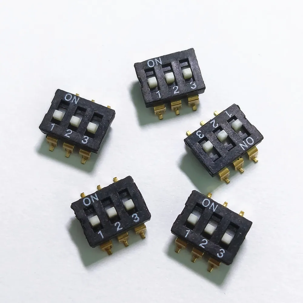 

5Pcs/Lot 2.54mm 3Pin ON/OFF Patch Dial Micro Switchs DIP SMD Gilded Foot Drop Shipping