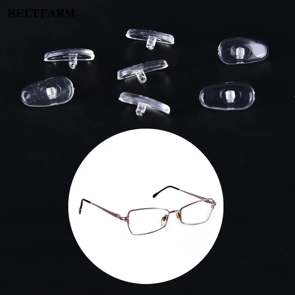 

50 Pairs Screw-On Oval Silicone Nose Pads for Eyeglass Sunglass