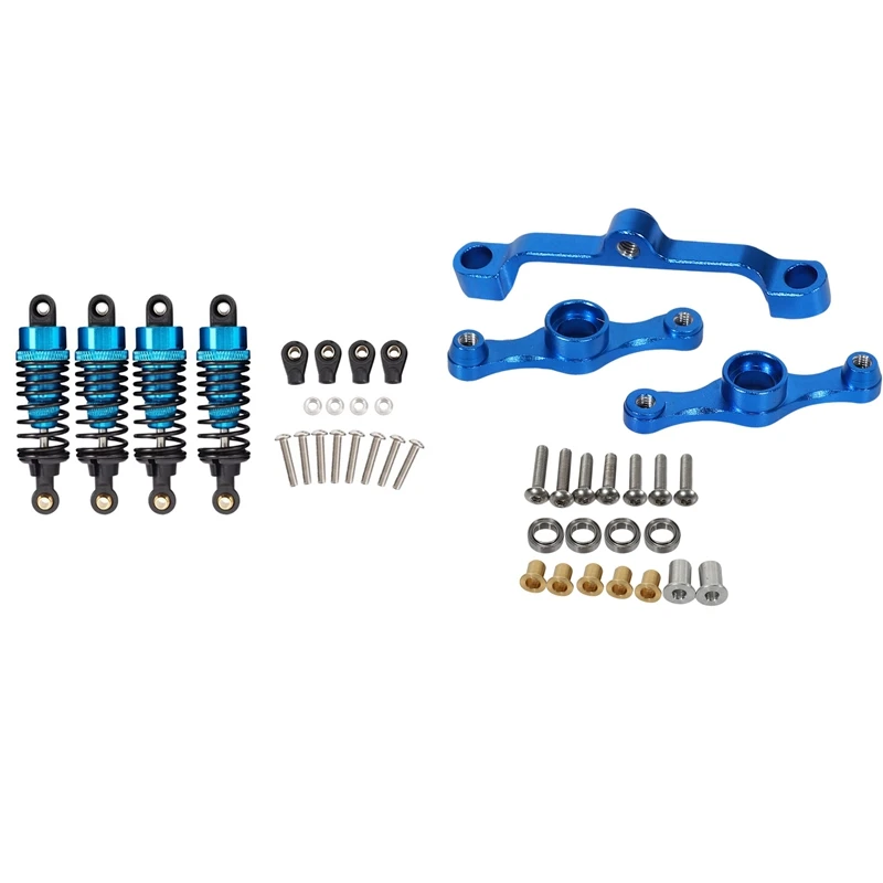 

2 Set RC Car Part: 1 Set Aluminum Alloy Steering Link Set & 1 Set Shock Absorber Damper Set