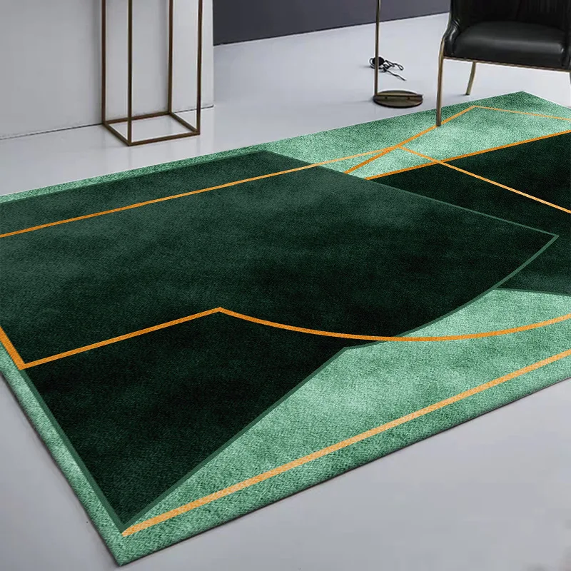 Fashionable Modern Minimalist Carpets For Living Room Emerald Green Irregular Geometric Bedroom Rugs Kitchen Bedside Floor Mat