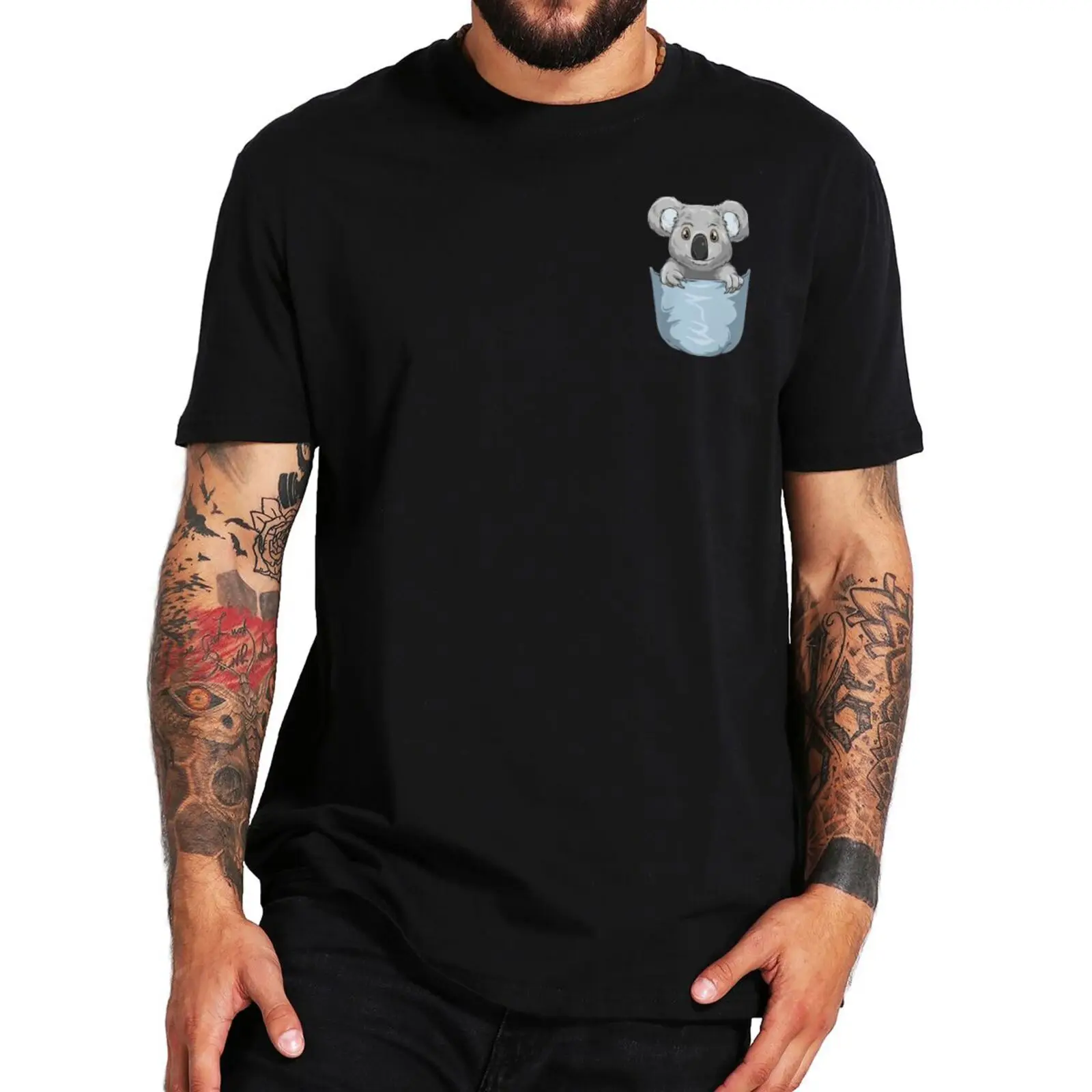 Милая футболка с карманом коала веселые женские и мужские футболки летние