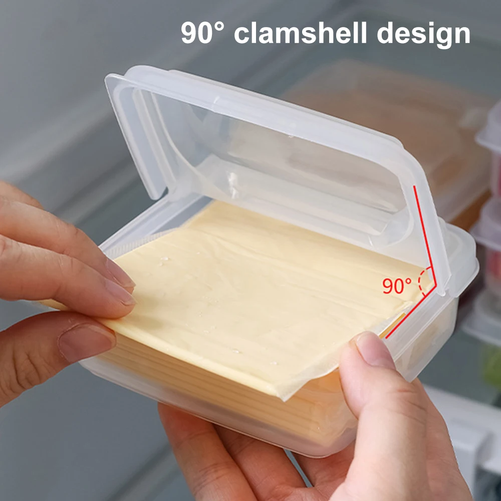 

Butter Cheese Storage Box Portable Refrigerator Fruit Vegetable Fresh-keeping Organizer Box Transparent Food Cheese Container