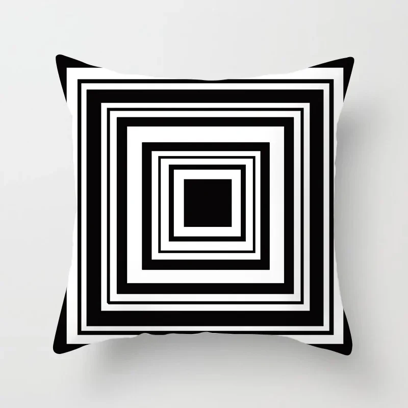 

Полиэстерная декоративная наволочка Black and White Geometric 40x40 см