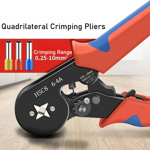 HSC8 6-4A Клещи для обжима проводов Многофункциональный разъем для проводов Инструменты для электриков Трубчатый зажим Кабель VE Изолированный терминал