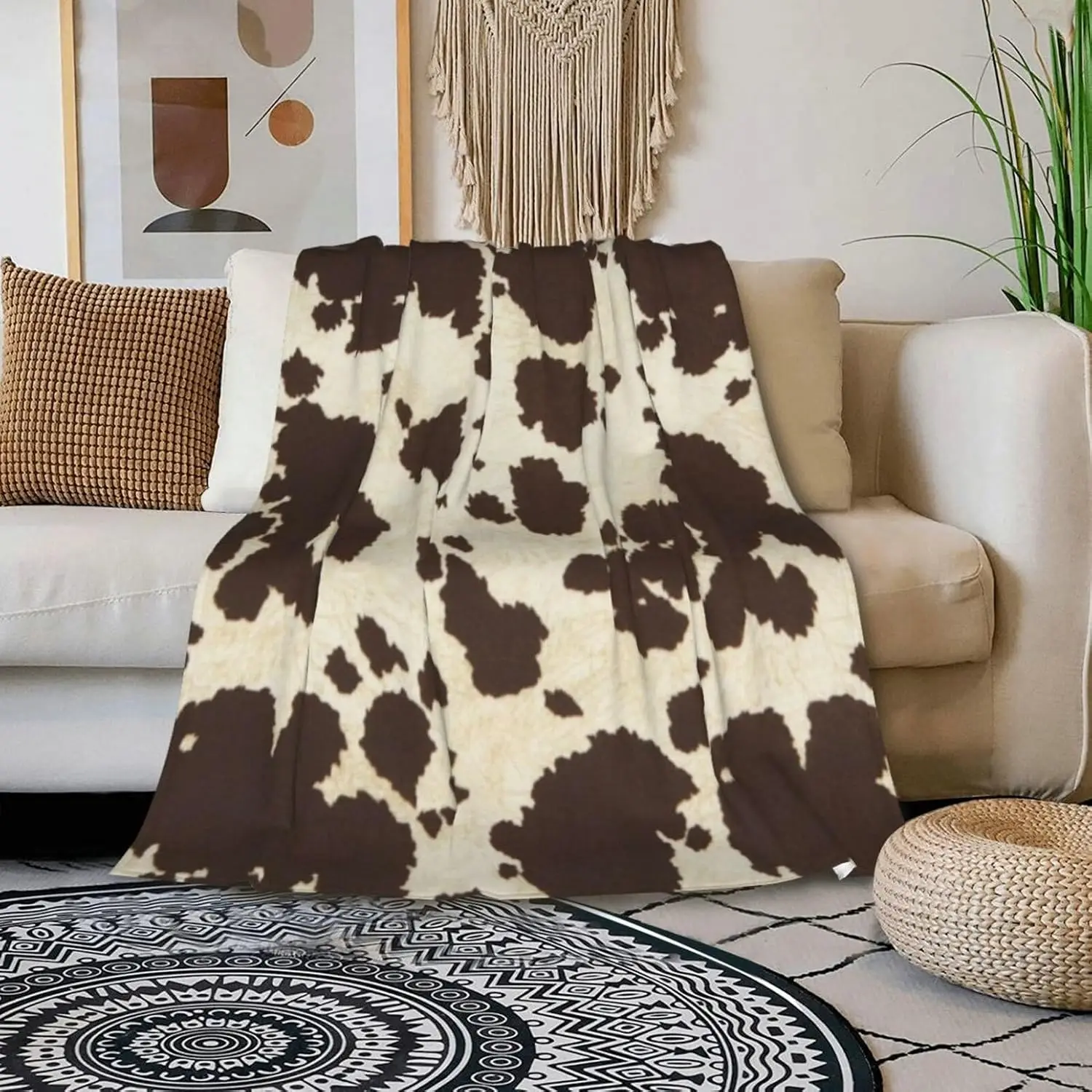 HGOD DESIGNS Manta для флисового цвета с estampado de piel Fagón y blanco ультра suave acogedora decorativa