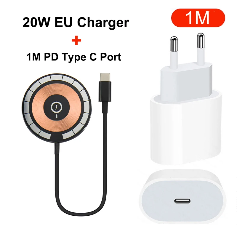 

NEW 15W Magnetic Wireless Charger USB C Fast Charging Phone Adapter For iPhone 14 13 12 Pro Max Magsafe Charger Wireless