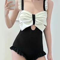 swimsuit female 2021 new conservative siamese korean ins high waist cover belly thin student sling hot spring swimming suit