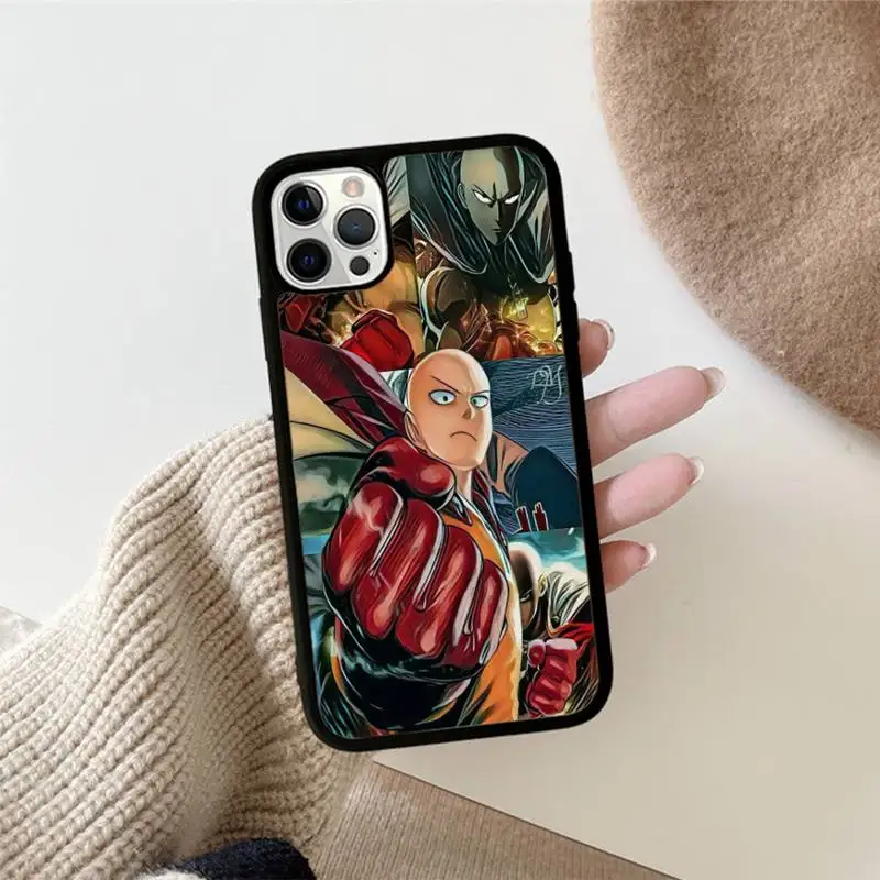 ONE PUNCH MAN Phone Case Silicone PC+TPU Case for iPhone 11 12 13 Pro Max 8 7 6 Plus X SE XR Hard Fundas