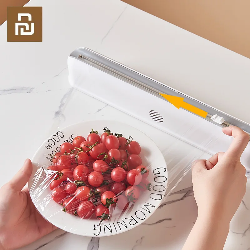 

Youpin Cling Film Foil Cutting Box Wall-mounted Suction Cutter Adjustable Storage Lastic Wrap Cutter Home Kitchen Food Storage