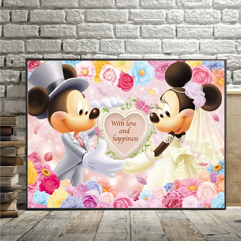 

Disney 5D Diamond Painting Mickey Mouse Couple Diamond Embroidery DIY Cross Stitch Kits Home Decor Handcraft Gift