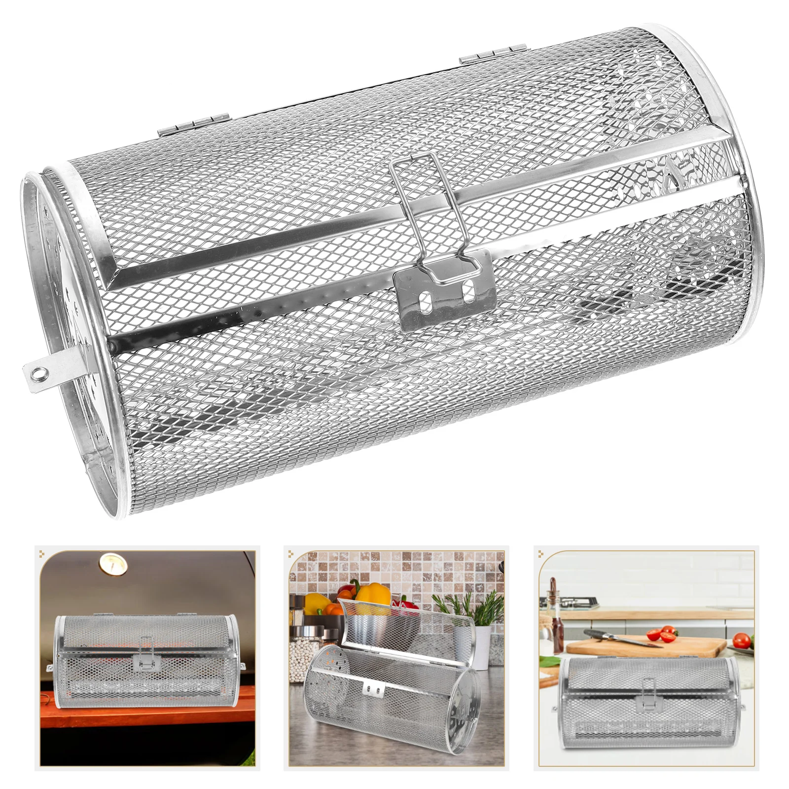 

Basket Grill Rotisserie Roaster Steel Stainless Cage Grillingoven Bbq Drum Rolling Air Baskets Fryer Rotarycages Grilled Coffee