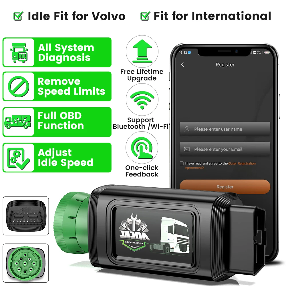 Сканер ANCEL HD210 для тяжелых грузовых автомобилей Bluetooth сканер сброса ограничений