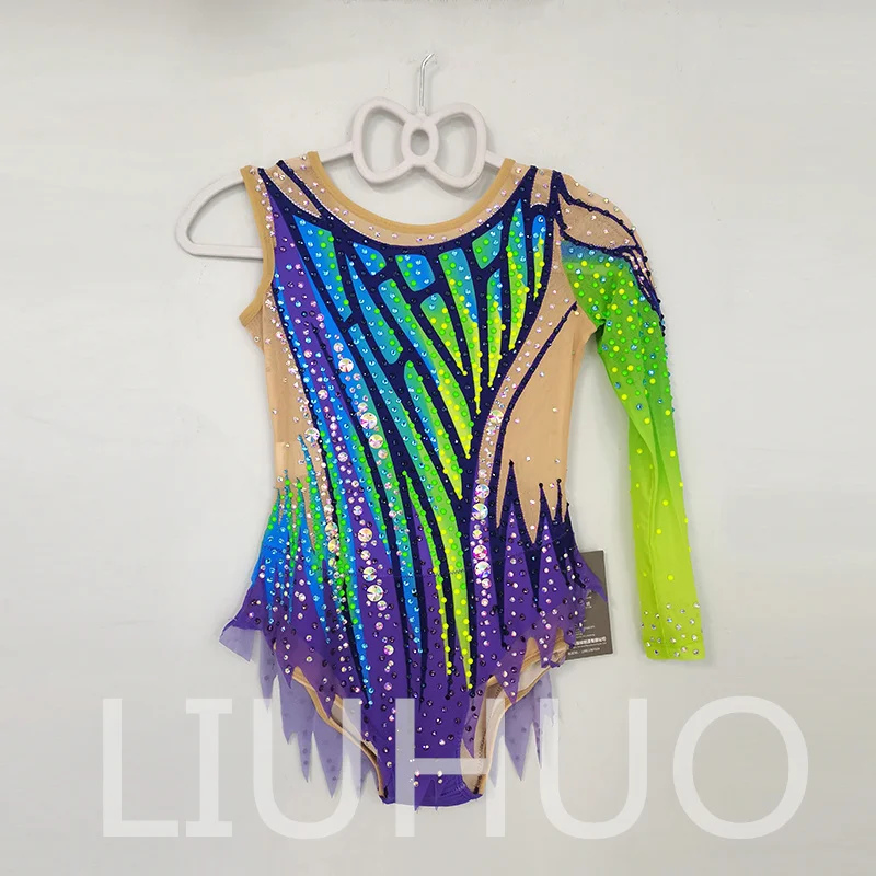 LIUHUO Купальник для художественной гимнастики соревнований по черлидингу детей