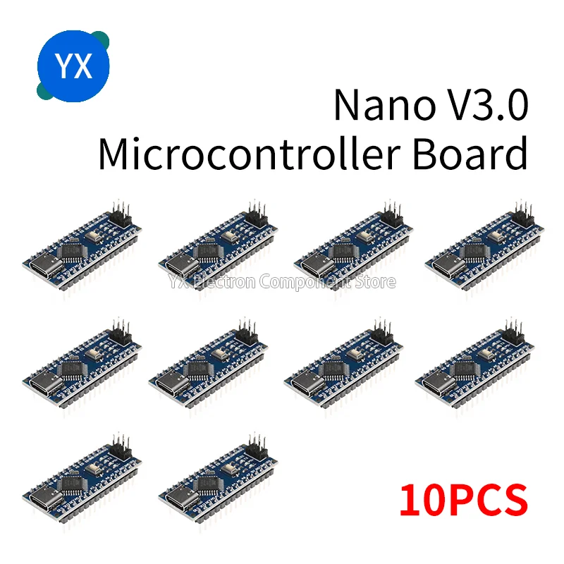 Фото 10 шт. плата микроконтроллера Nano V3.0 для Arduino с USB-драйвером CH340, 16 МГц ATmega328P, для Arduino №1