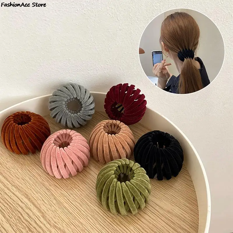

Fashion Women Bun Hair Claw Horsetail Buckle Hair Clip Bird Nest Expanding Hair Accessories Female Ponytail Hair Accessories