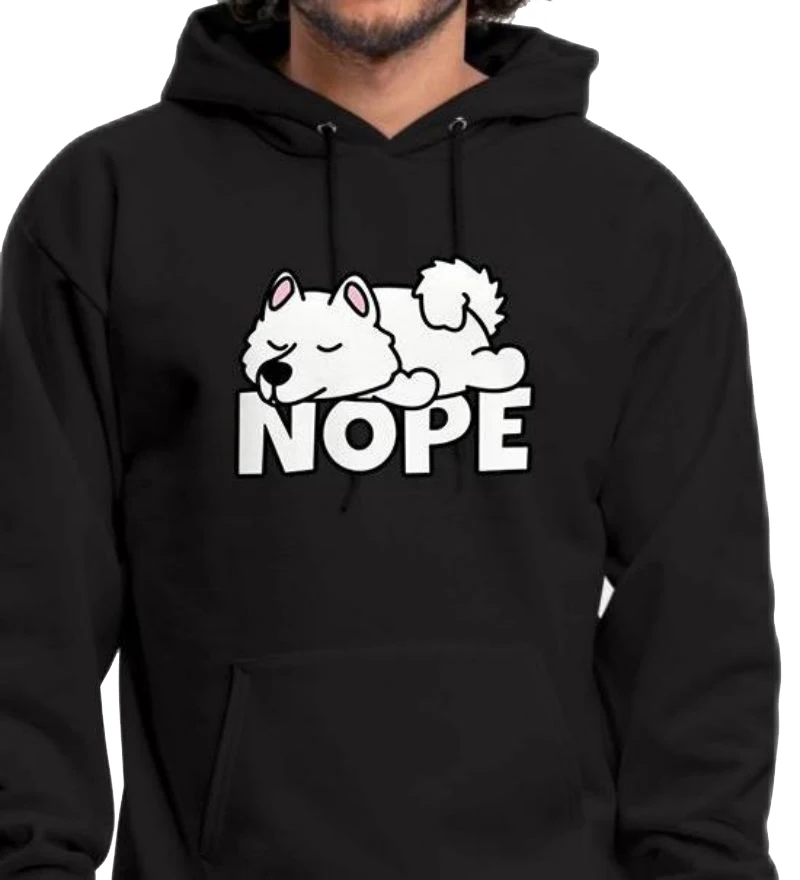

Мужская Флисовая Толстовка с капюшоном Nope Samoyed